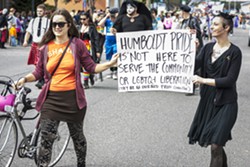 Critics of Humboldt Pride shared their message during the parade. - MARK LARSON