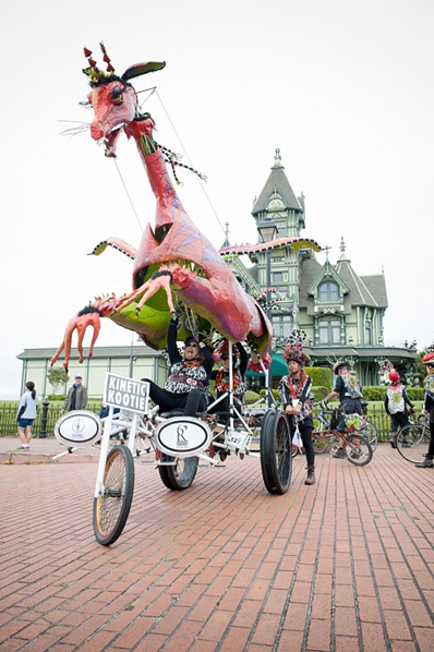 The majestic Kinetic Kootie rides again with the Carson Mansion as backdrop. - MARK MCKENNA