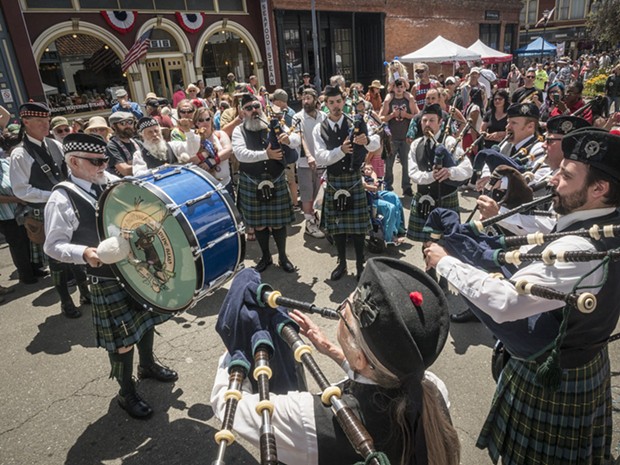 The Humboldt Highlanders in Old Town on 4th of July, 2016. - FILE PHOTO