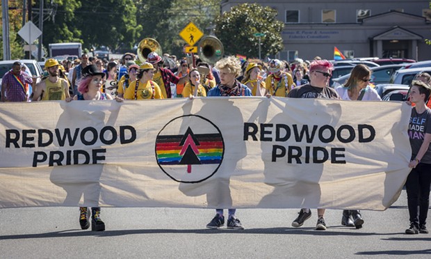 The annual parade rebooted under Redwood Pride's banner. - PHOTO BY MARK LARSON