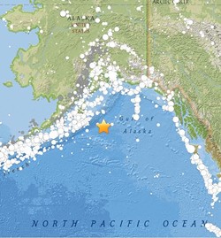A magnitude-7.9 quake hit off of Alaska. - USGS