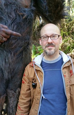 Co-producer Edward Olson hanging out in the Humboldt woods with Bigfoot. - COURTESY OF EDWARD OLSON