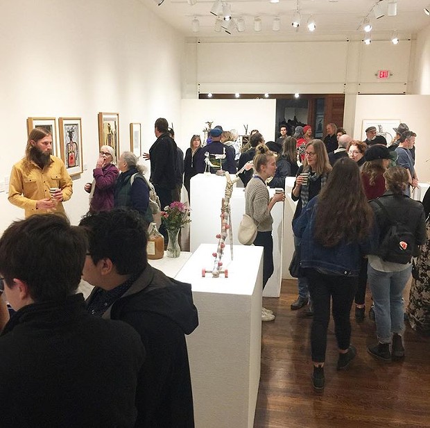 A shot of the crowd at the opening of Keith Schneider's show at HSU's Third Street Gallery on Saturday night. - FROM HSU THIRD STREET GALLERY'S INSTAGRAM