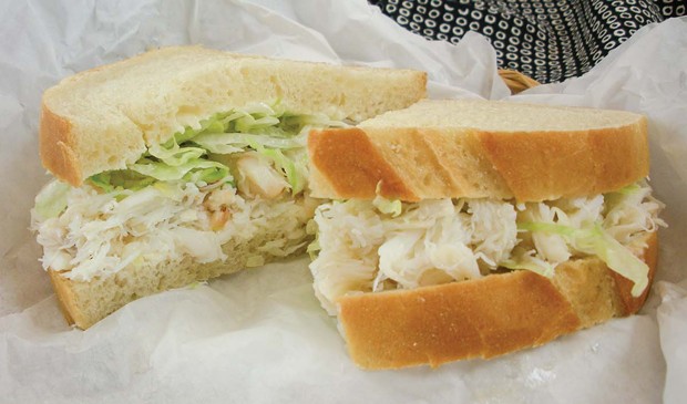 The purist's crab sandwich at Myrtle Avenue Market.