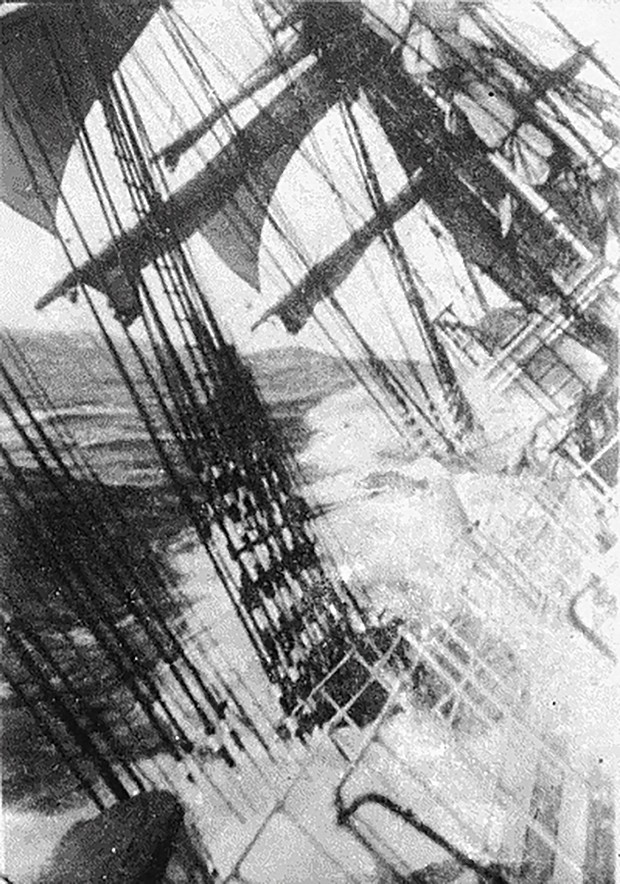 Despite its uncertain provenance (it's dated "between 1885 and 1954"), this grainy photo by an unknown photographer says more about sailing round the Horn than any words.