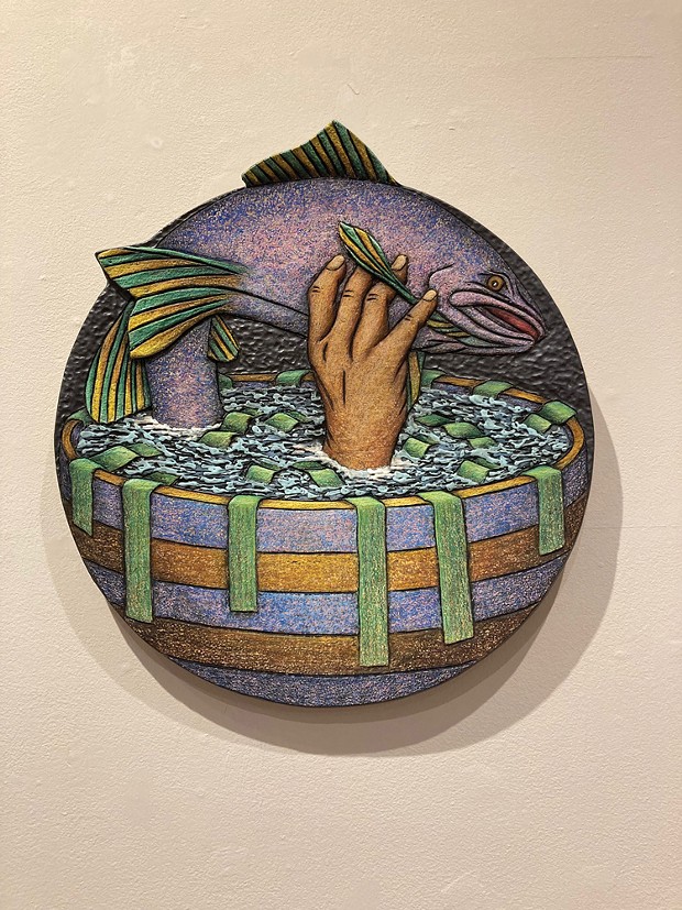 Louis Marak's "Handled Fish Bowl," fired ceramic, 2020.
