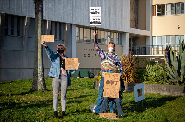 In the days following the Sacramento Bee's bombshell report about a unit of Eureka police officers' dehumanizing and violent text messages, protesters took to the streets in Eureka, calling for the officers involved to be fired.