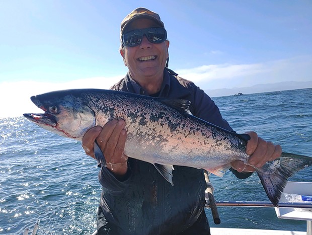 Eureka resident Peter LaVallee with a nice king caught Tuesday. The ocean sport salmon season in the KMZ closed after Tuesday but will reopen Aug. 1.