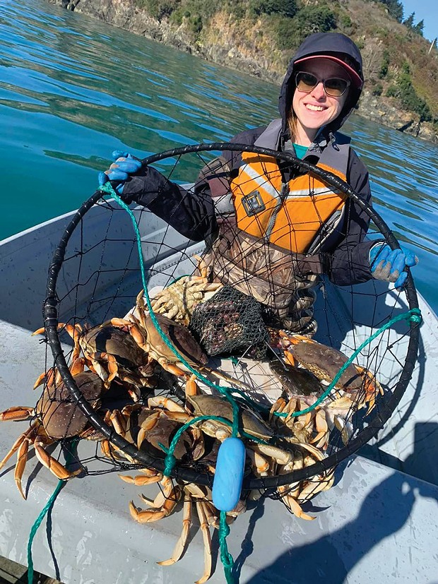 Nicole Schaefer of McKinleyville pulled in a nice haul of Dungeness crab last weekend out of Trinidad.