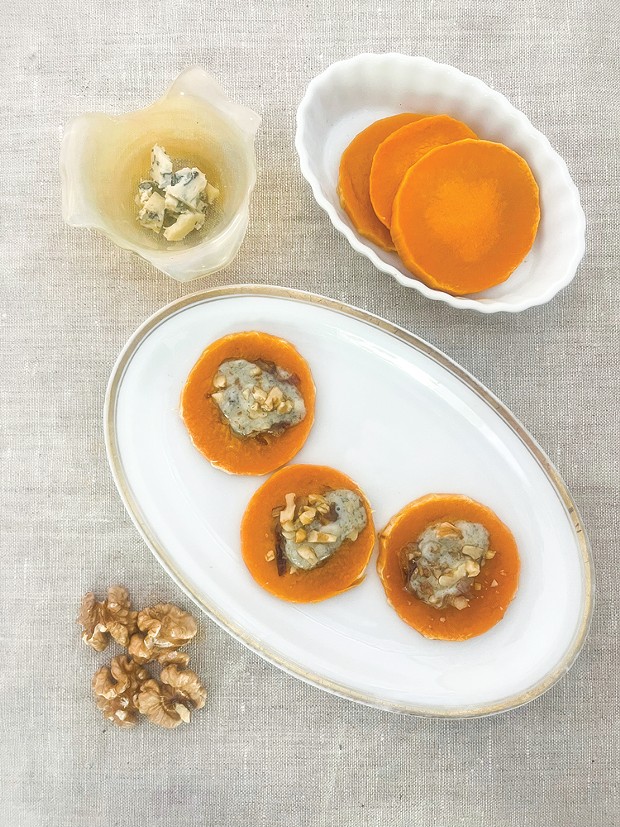 Blue cheese, rosemary and walnuts complement sweet honeynut squash.