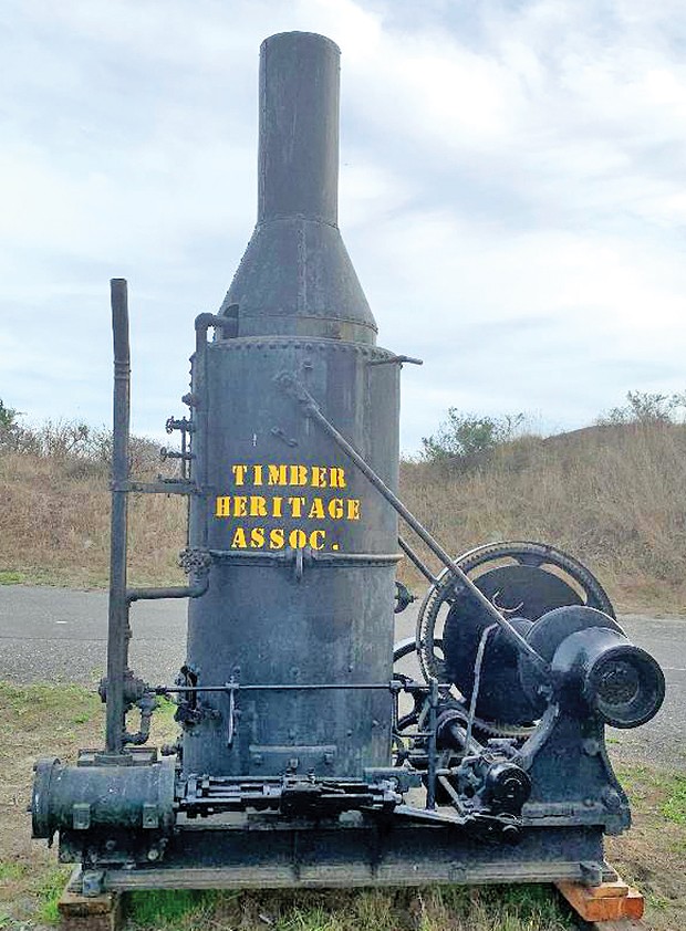 Wonder machine or nemesis? One of Dolbeer's original single-cylinder, single-drum 1880s steam donkeys, now sitting next to Cookhouse Road in Samoa.