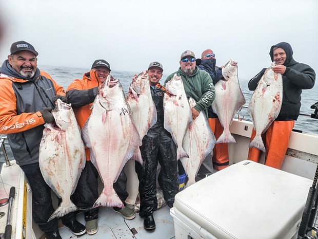 The Pacific halibut season opens May 1 on the North Coast. The season will run through Nov. 15 or until the quota is met. Pictured is a group of anglers who caught their limit of halibut while fishing out of Eureka last season.