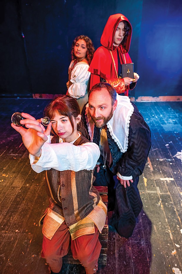 Jenny Lee Campos, Troy Lescher,&nbsp;Anna Butcher and Willow Aguilar in The Life of Galileo.
