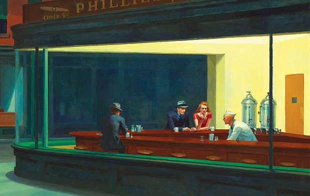 Loneliness personified: Edward Hopper's "Nighthawks," painted in 1942.