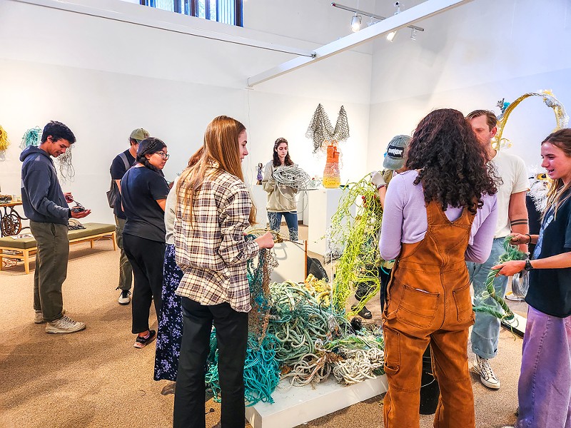 Ghost Net Landscape: fishing rope marine debris art installation