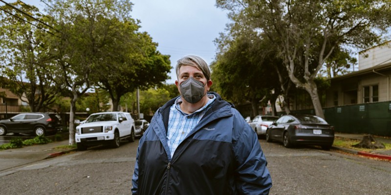 Beth Kenny, at Crab Cove in Alameda, Calif., on April 8th, 2023. Kenny, who is immunocompromised, says dropping masking requirements in health care is “devastating.” Tests show their body is unable to produce COVID-19 antibodies despite vaccination.