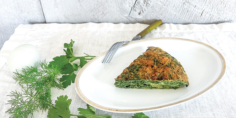 The taste of spring in a Persian herb frittata.
