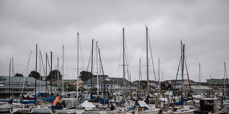 Fishing boats are docked in Humboldt Bay in Eureka. Ocean waters 20 miles off this coast have been leased to energy companies for offshore wind platforms.