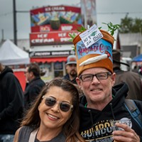 Ladies Hat Day 2024 "Bud" (Brett Leonardo of Loleta) and his "Bud's Tender" assistant showed up with a familiar Humboldt agricultural connection for the Ladies Hat Day at the Races event. Photo by Mark Larson