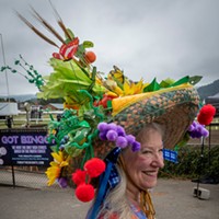 Ladies Hat Day 2024 Ellie Green of Ferndale was recognized with an Honorable Mention award for her hat design and colorful clothing from her head to her toes. Photo by Mark Larson