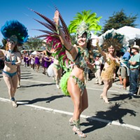 Samba dancers shook a tail feather near the end of the parade.