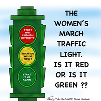 The Women's March Traffic Light. Is it red or is it green?