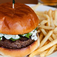 Choke Setter burger with blue cheese.