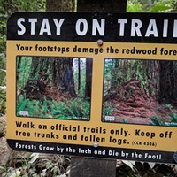 Stay on trail sign.