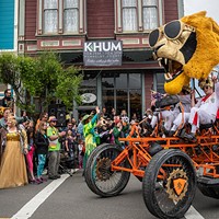 Participants in the Kinetic Grand Championship arrived at the finish line on Ferndale's Main Street.