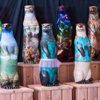 The otter sculptures are ready to be placed in shops, restaurants and other venues when it's safe to do so.
