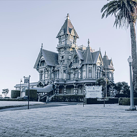 A frosty Carson Mansion.