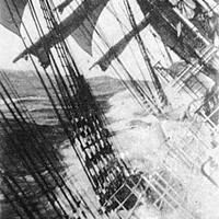 Despite its uncertain provenance (it's dated "between 1885 and 1954"), this grainy photo by an unknown photographer says more about sailing round the Horn than any words.