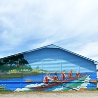 Ben Goulart's mural on HBRA's main boathouse.