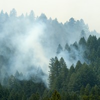 Smoke from the Mad River Fire.