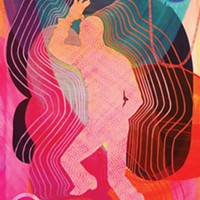 Dancer and dance in Gina Tuzzi's disco-fabulous paintings.