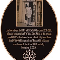The plaque honoring Jim Howard at Third and E streets.