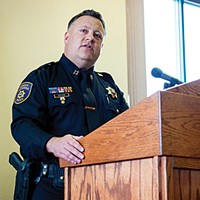 Interim Police Chief Steve Watson in 2014, when he was promoted to the rank of captain.