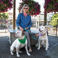 Geraldine Goldberg with her dogs.