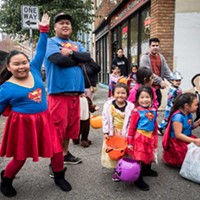 A super family touched down in Old Town for Halloween trick or treating.