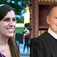 Danica Roem (left) and Roy Moore