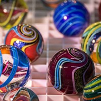 Artist Geoffrey Beetem's marbles were among the scores of glass creations on display at the Humboldt Marble Weekend.