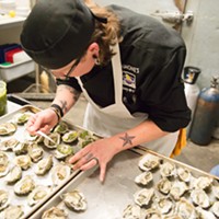 Chef Lizette Acuna of Ramone's prepared a duo of oysters for last year's Equinox event.