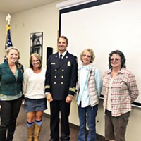 Sean Robertson, center, is the new chief of Humboldt Bay Fire.