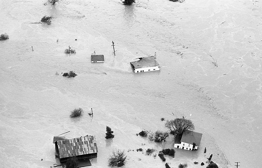 Pete's Grocery sits underwater, along with the rest of Pepperwood, which was washed out when the Eel River crested its banks. - PHOTO COURTESY OF GREG RUMNEY