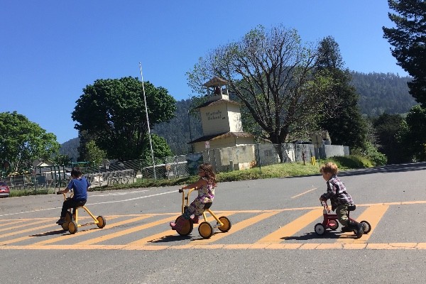 Children crossing the road in downtown Petrolia. - GOFUNDME