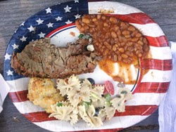 PHOTO BY LINDA STANSBERRY - Stars and stripes and beef and beans.