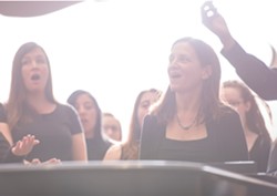 Conductor Rachel Samet warms up the HSU choirs - Uploaded by fredbaby