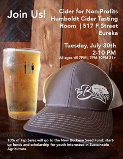 Join us for Ciders for Non-Profits with Humboldt Cider Company and The Buckeye!   Tuesday, July 30th - Uploaded by Valerie Grant