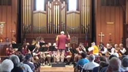CRYSTAL PORTER - Dr. Kenneth Ayoob conducting the Scotia Band in Christ Episcopal Church in 2018.