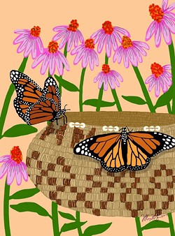 Butterfly Pattern/Echinacea by Meyo Marrufo.